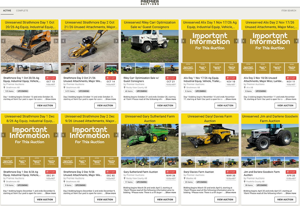 Premier Auctions Bidding Platform